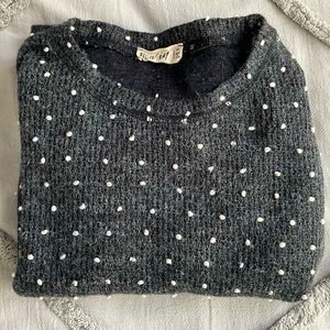 New In Black Cropped Sweater w/ White Accents